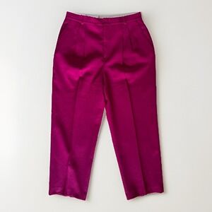 Haggar Womens Pink VTG Pleated Trouser Pants 33x26 High Waisted Office Glam USA